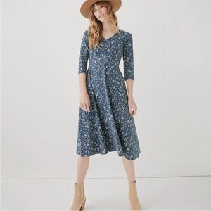 NWT pact organic cotton midi fit and flare dress S